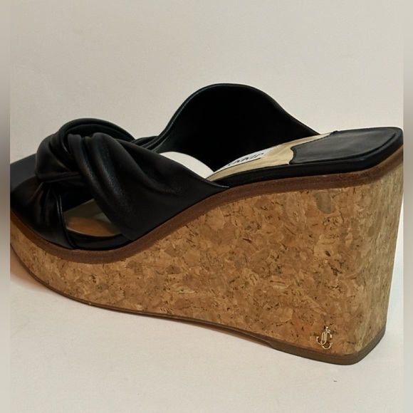 JIMMY CHOO BLACK WEDGES SIZE 36 1/2 - Picture 5 of 7